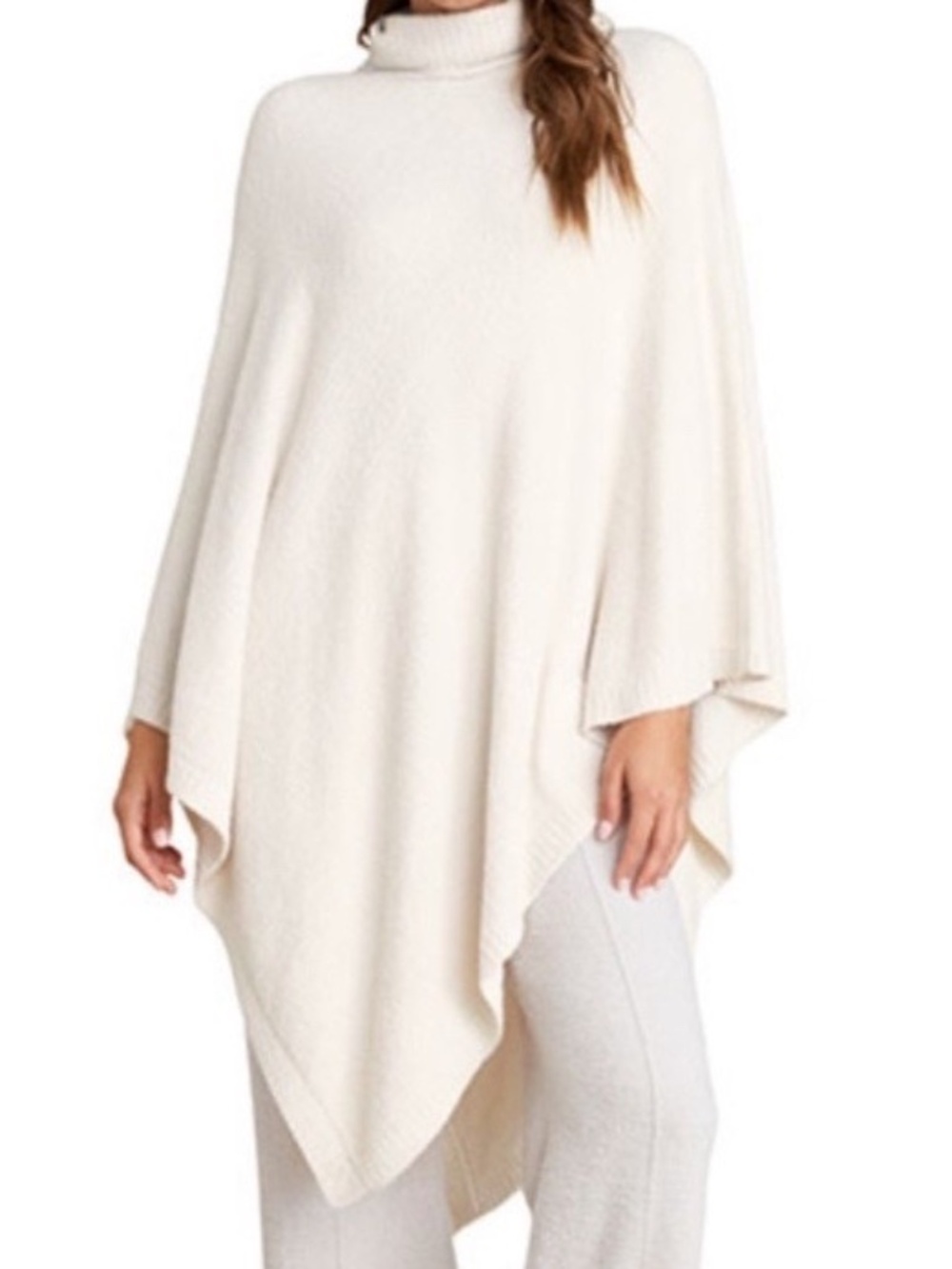 Barefoot Dreams CozyChic Lite Poncho in Cream One Size
